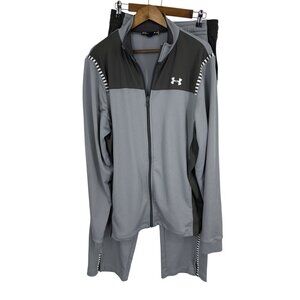 Under Armour Men’s Grey & Black Full-Zip Athletic Jacket